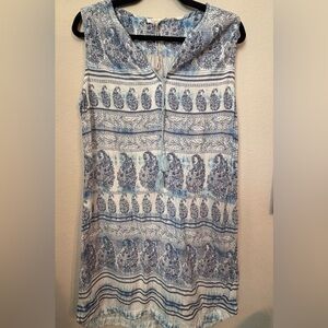 beachlunchlounge Blue and White Sleeveless Sundress